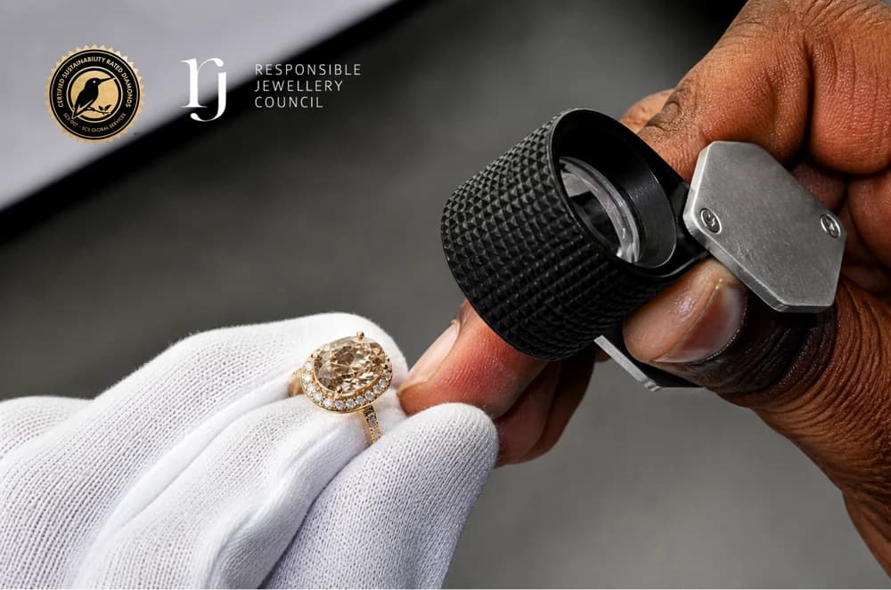 Jeweller polishing a ring by hand